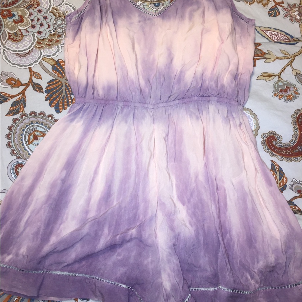 pink and purple tie dye romper